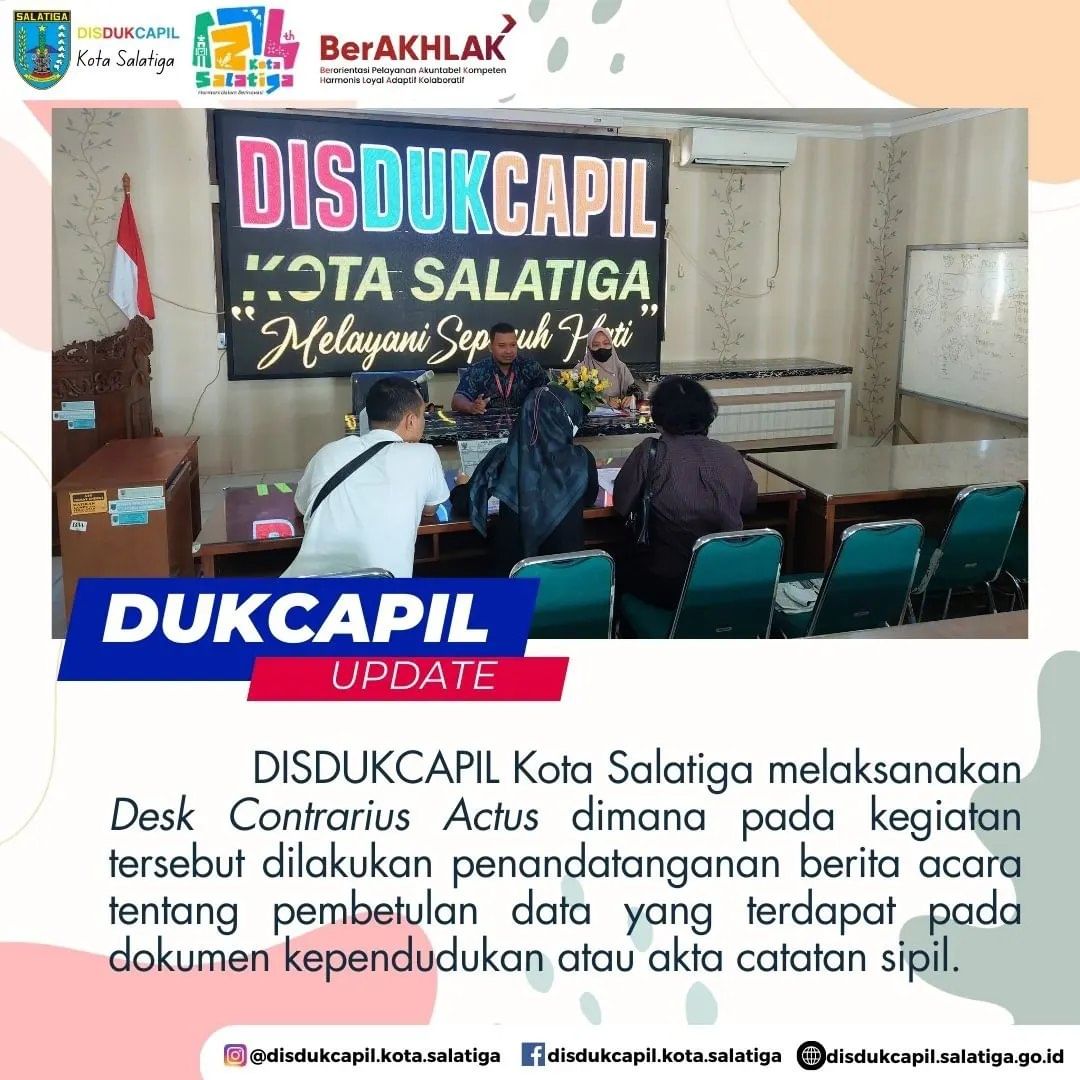 DISDUKCAPIL Salatiga Melaksanakan Desk Contrarius Actus